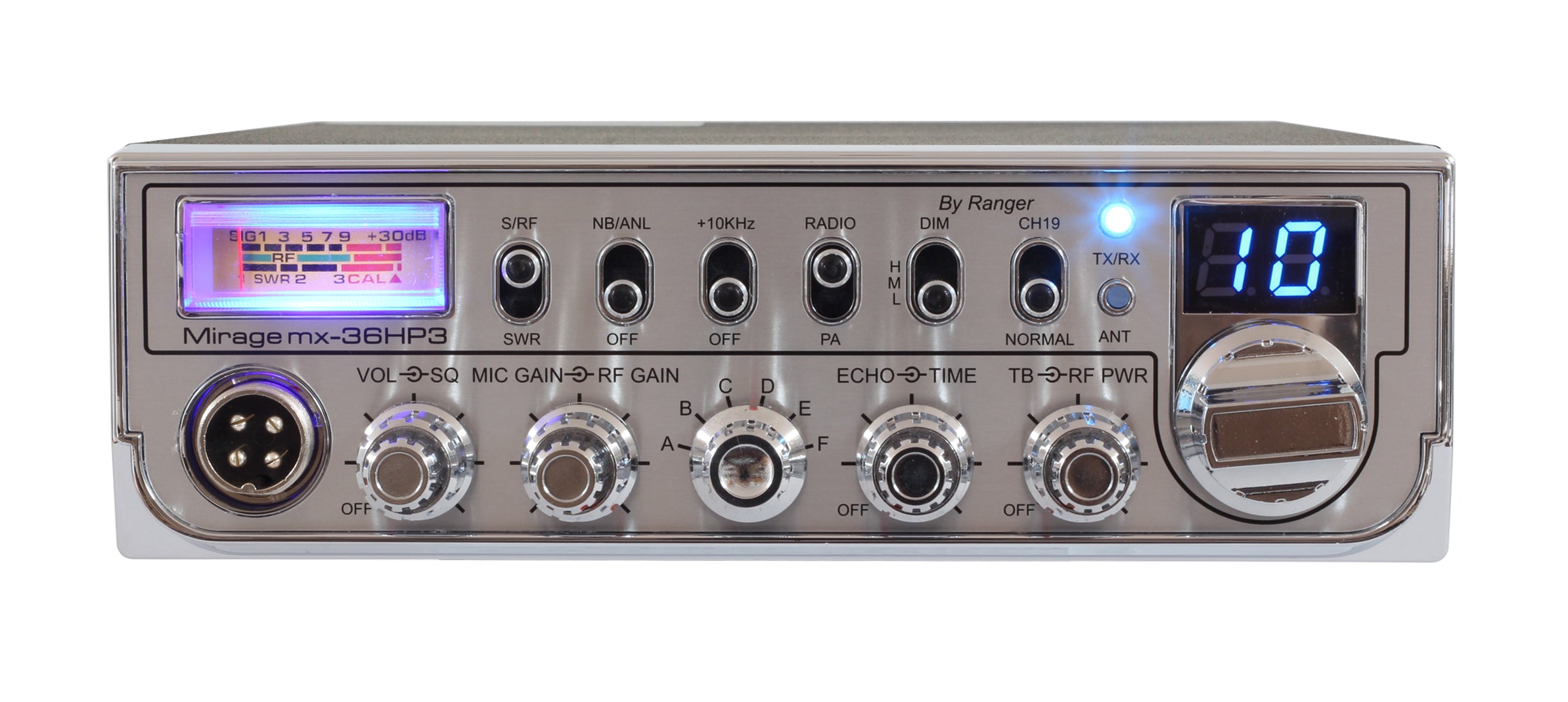 Mirage MX-36HP3 Compact 10 Meter Radio with Echo and Talkback