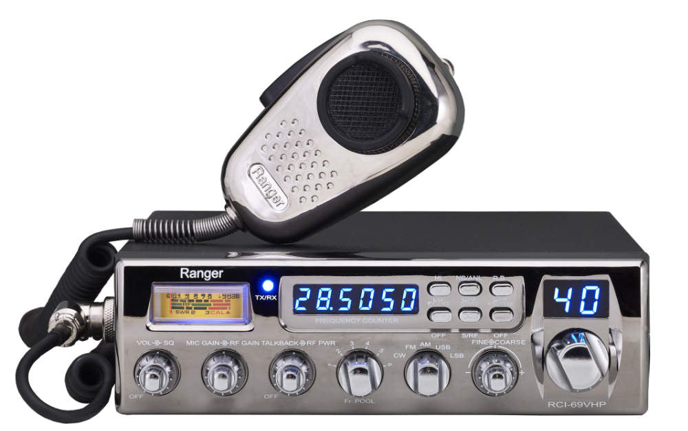 Ranger RCI-69VHP 10 Meter Radio w Single SideBand and Chrome Faceplate