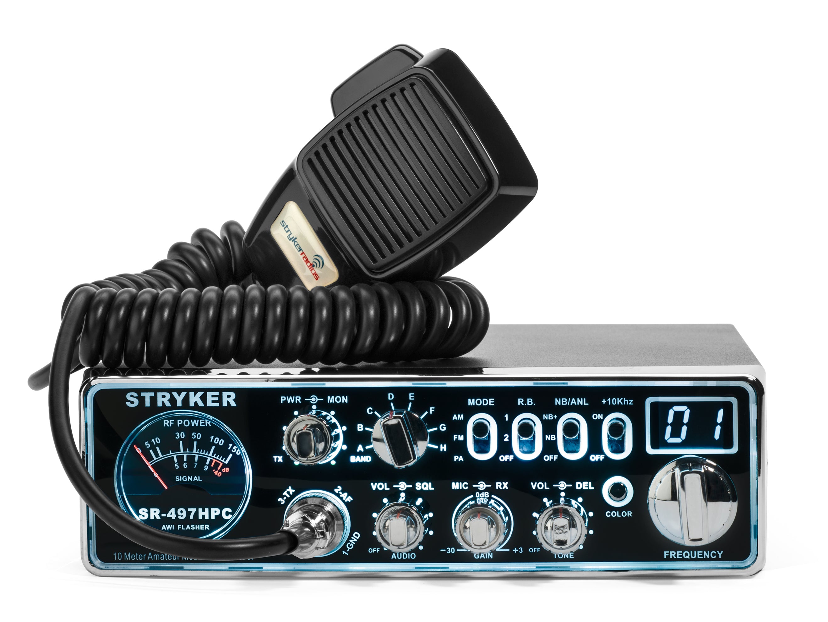 UPDATED 9/24 | Stryker SR-497HP Loud 40 Watt Carrier | 110 Watt PeP Modulation | 10 Meter Radio w/ Color Changing LED's with SWR Meter in Channel Display