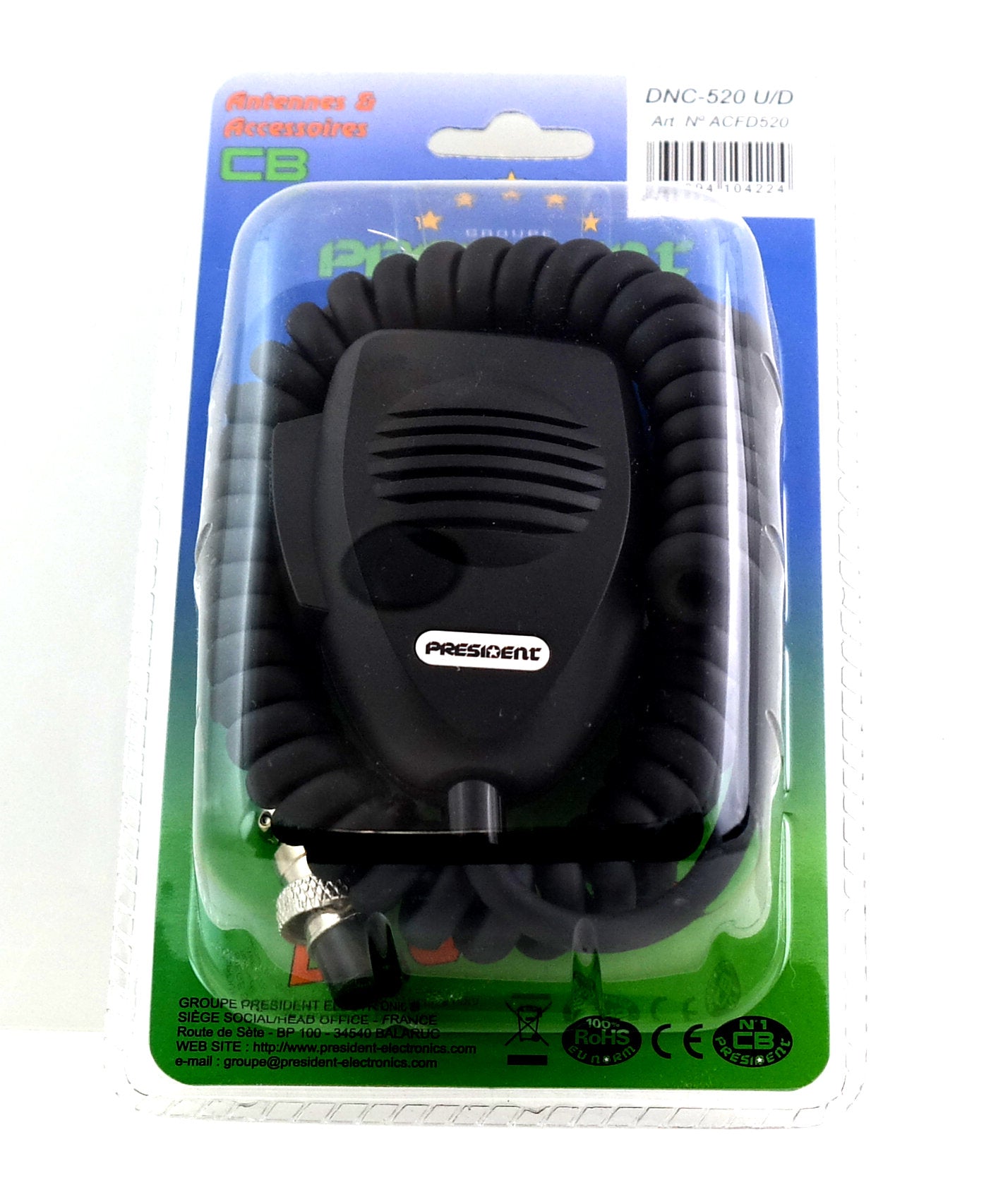 President Electronics Original Replacement 6-Pin Microphone with Channel Up Down Buttons