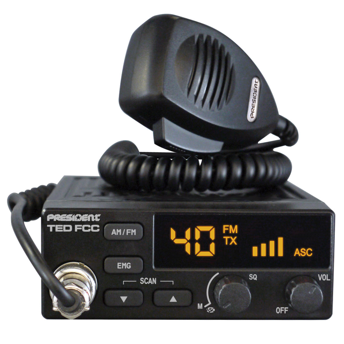 President Ted FCC Compact CB Radio with AM / FM Mode