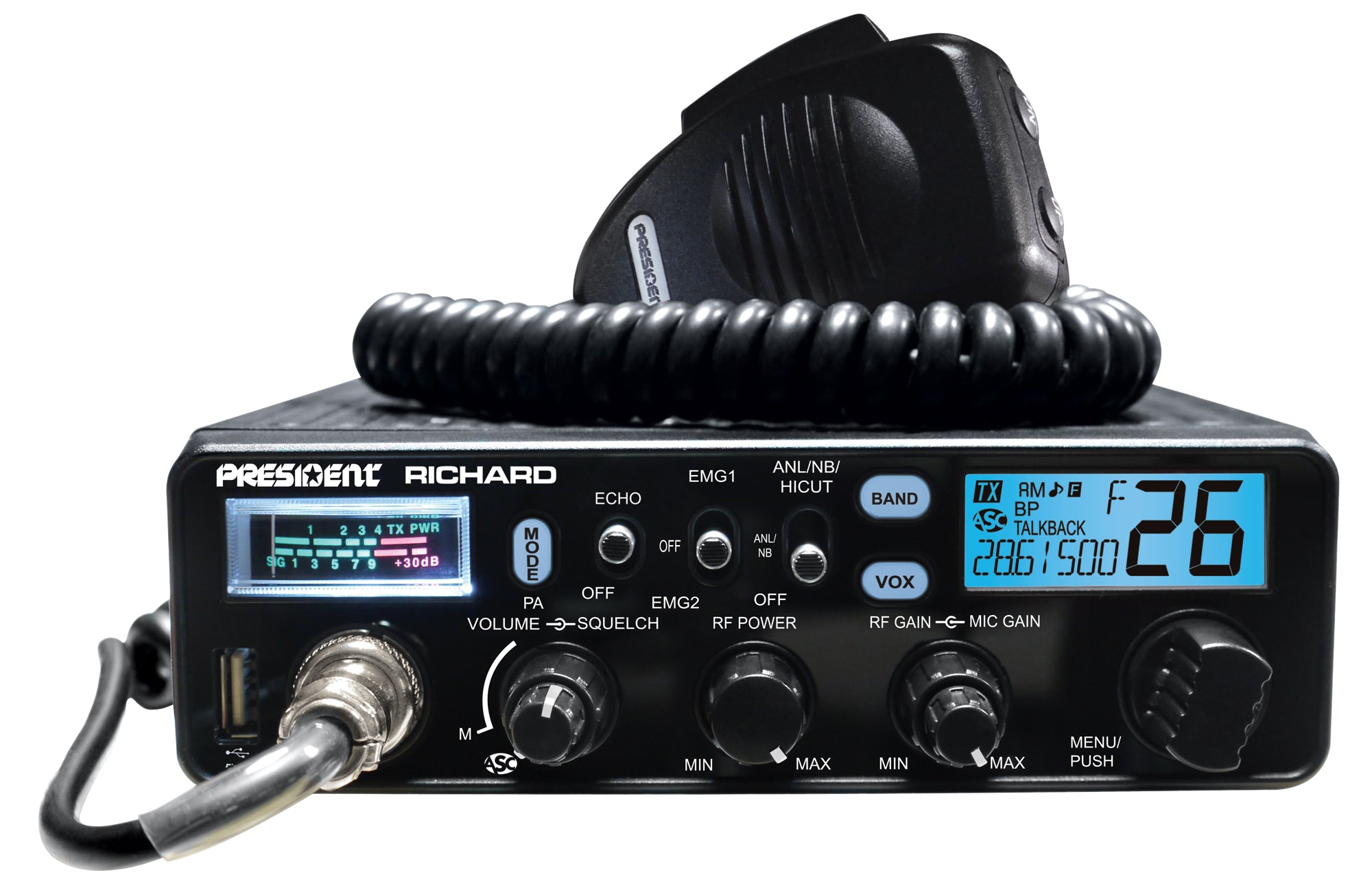 President Richard 10 Meter Radio with SWR Meter built-in
