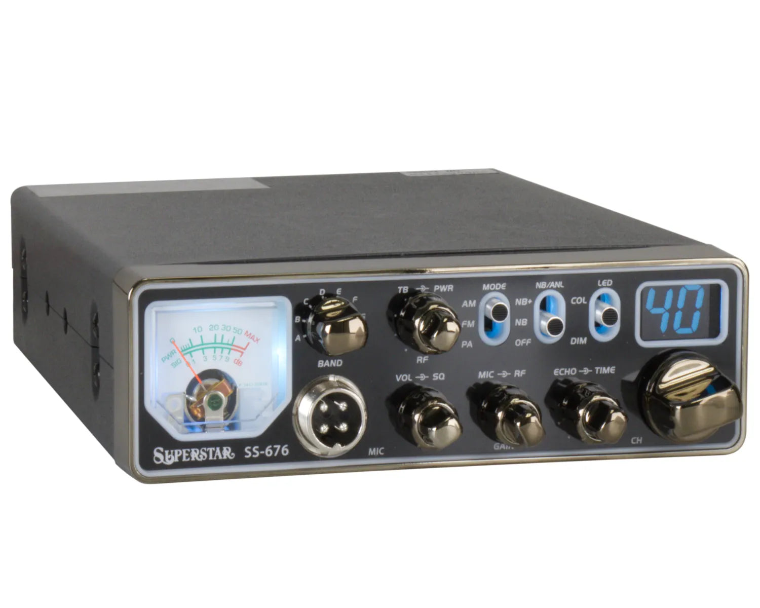 SuperStar SS-676 Slim 80 Watt 10 Meter Radio with AM / FM / PA Modes